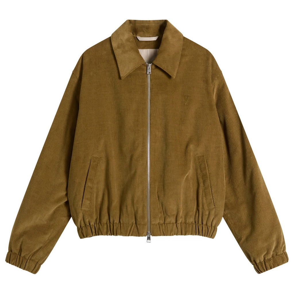 AMI Paris Men's Fine Corduroy Velvet ADC Jacket Bronze